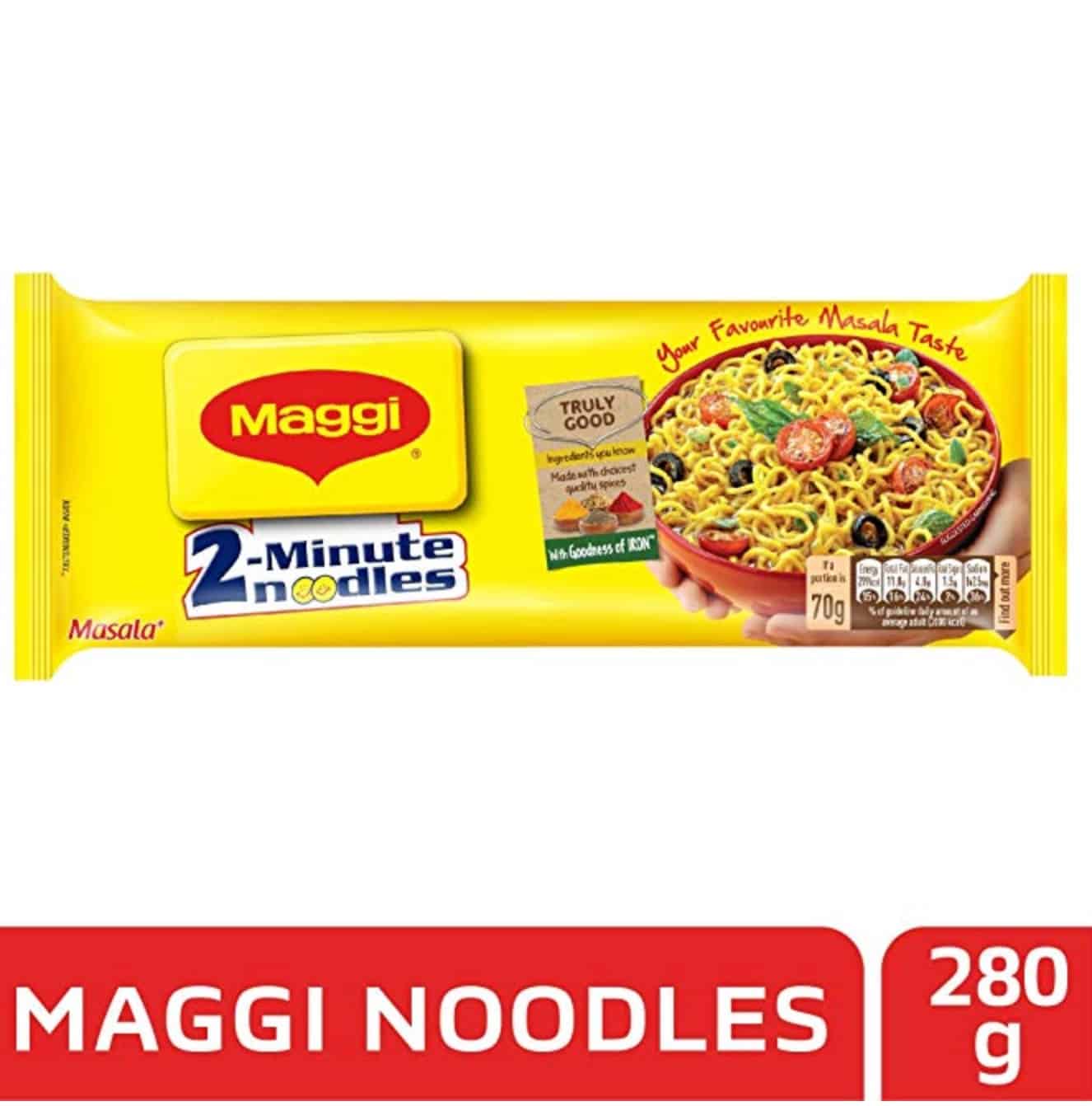 Maggi 2-Minutes Noodles Masala, 280g(4 in 1)